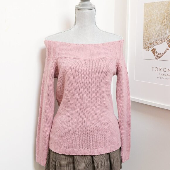 Dusty Pink Off the Shoulder Sweater 🌸 REVAMPED - Picture 2 of 6